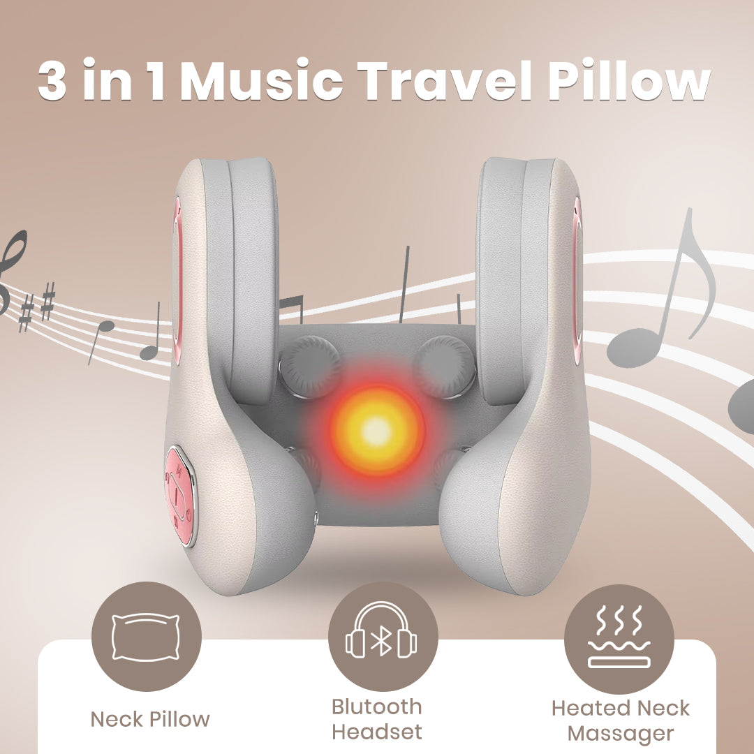 Zenovo HarmonyPad™ – 3-in-1 Bluetooth Neck Pillow, Heated Massager & Music Headset