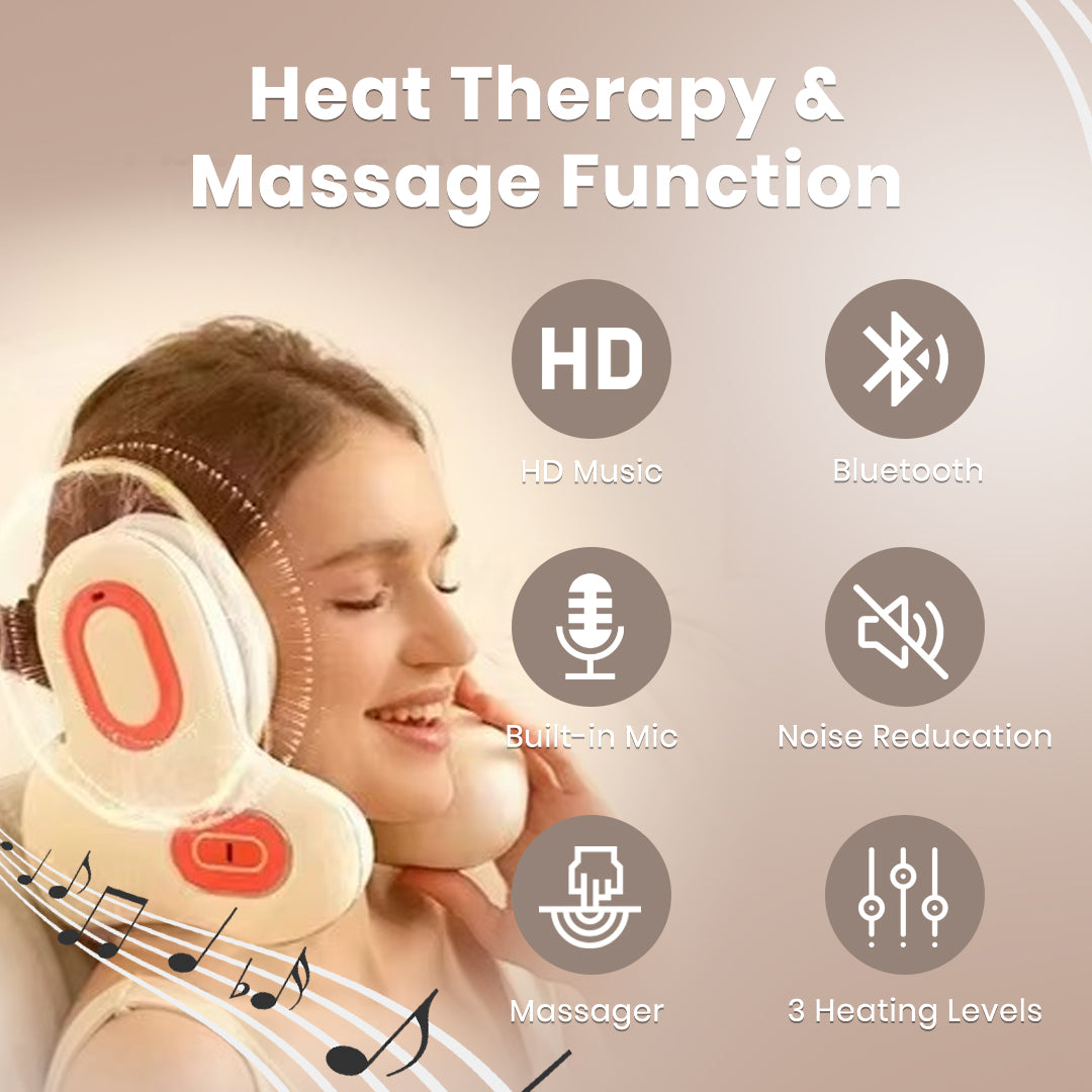 Zenovo HarmonyPad™ – 3-in-1 Bluetooth Neck Pillow, Heated Massager & Music Headset