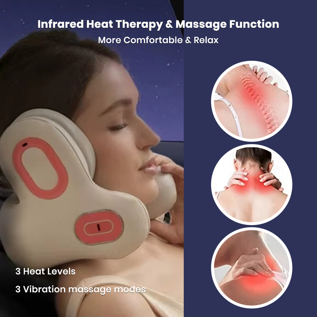 Zenovo HarmonyPad™ – 3-in-1 Bluetooth Neck Pillow, Heated Massager & Music Headset