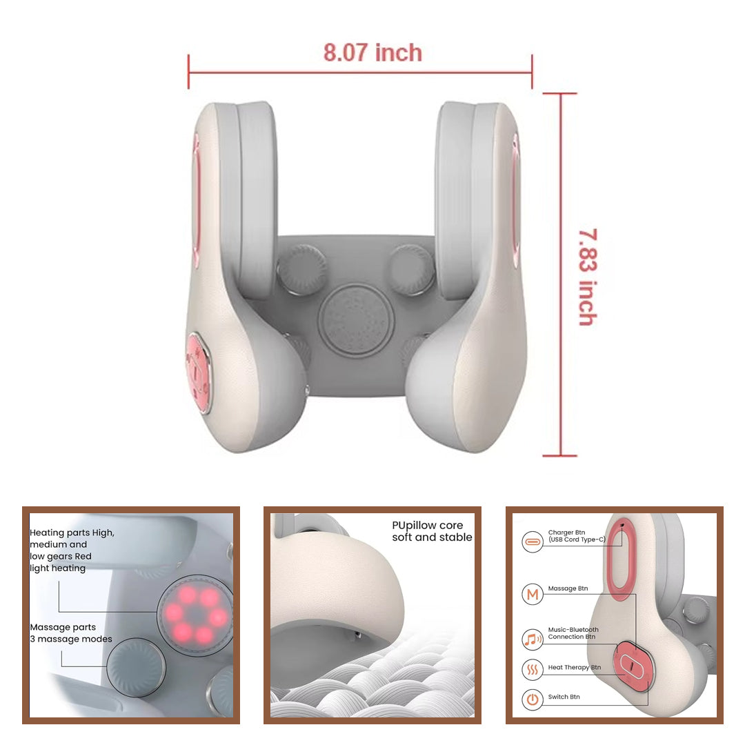 Zenovo HarmonyPad™ – 3-in-1 Bluetooth Neck Pillow, Heated Massager & Music Headset